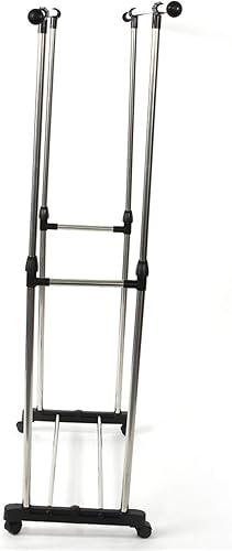 Miniatura 3 de Ochine Estante de ropa de metal rodante ajustable de altura y ancho, organizador de ropa de cromo