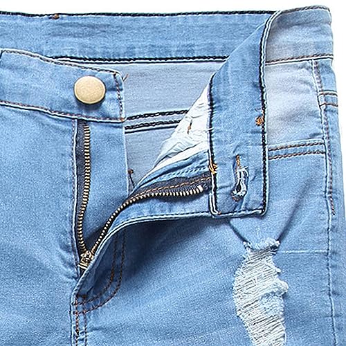 JEKE-DG Mens Slim Fit Ripped Jeans Skinny Stretch Denim Pants Distressed Destroyed Skinny Slim Fit Trousers3