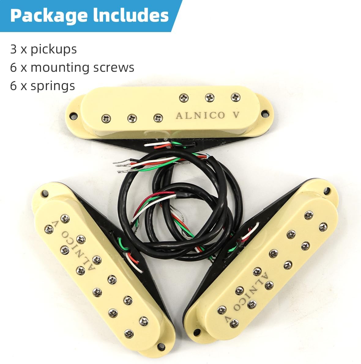 Guitar Pickups Set Single Coil Pickup Humbucker High Output Strat Pickups Guitar Neck/Middle/Bridge Pickups for Stratocaster Electric Guitar Replacement Part Cream