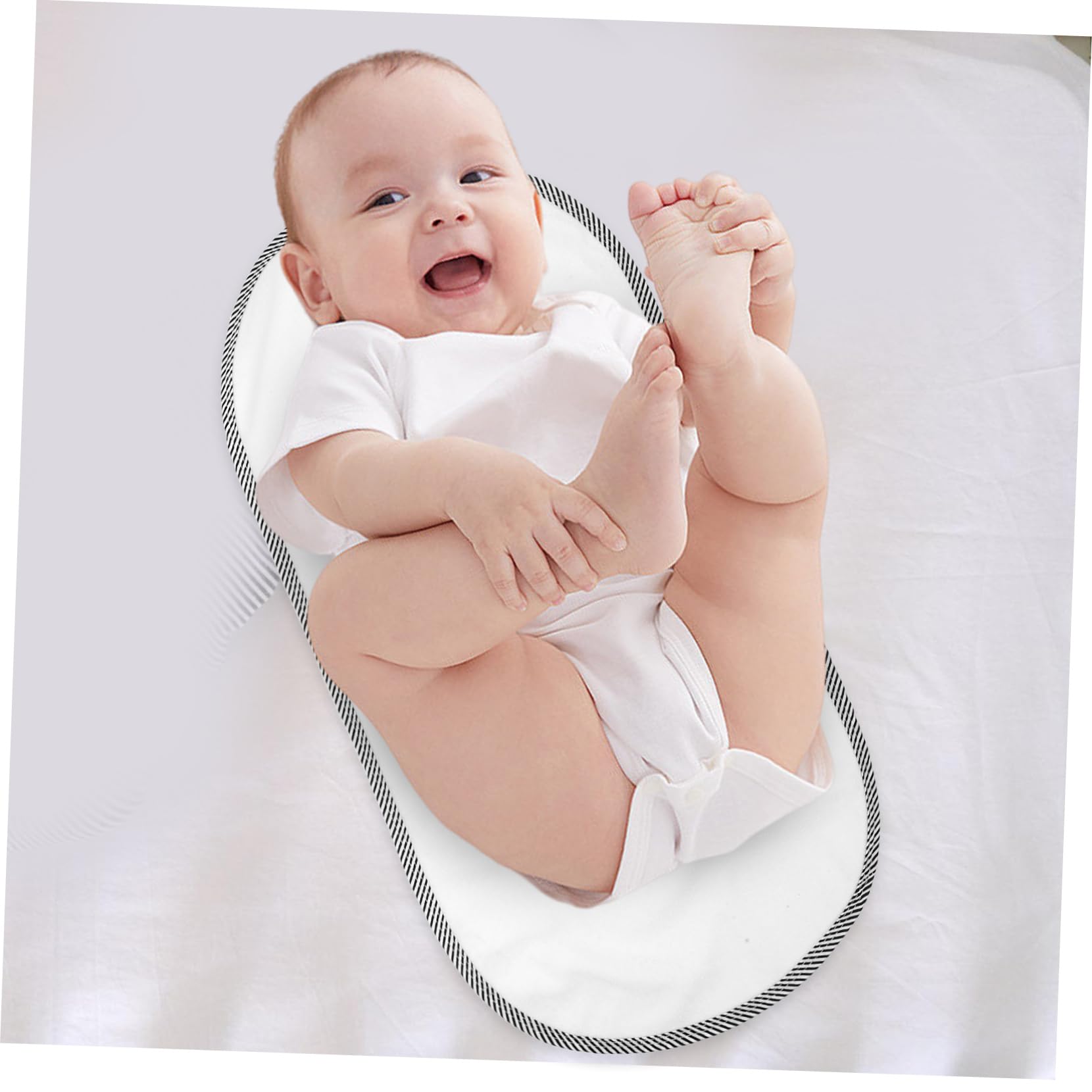Materassino Fasciatoio Portatile 6 Pezzi Bianco in Cotone | Design e Compatto, per Viaggio, Tocco Confortevole, Adatto a Bebè e Toddlers