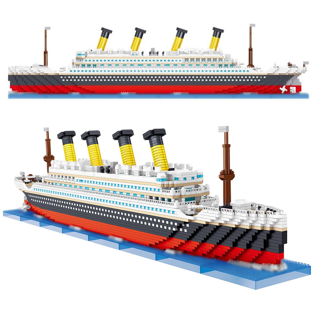 FULHOLPE Technik Titanic Bausteine Bausatz, 4404+ Klemmbausteine Kreuzfahrtschiff Modellbausatz, MOC Technik Cruise Liner Bauset Kompatibel mit Großen Marken
