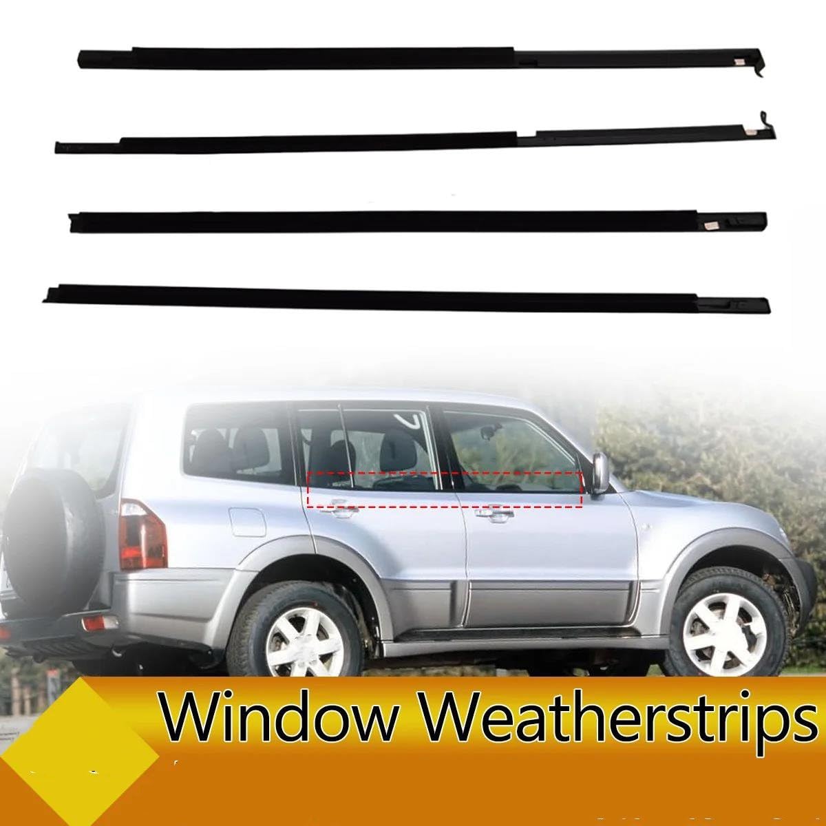 Guarnizione Porta Auto 4PCS Guarnizione In Gomma Per Mitsubishi Per Montero Per Pajero 3th 4th V73 V74 V75 V76 V77 V78 V93-V98 2001-2016 Guarnizioni per auto