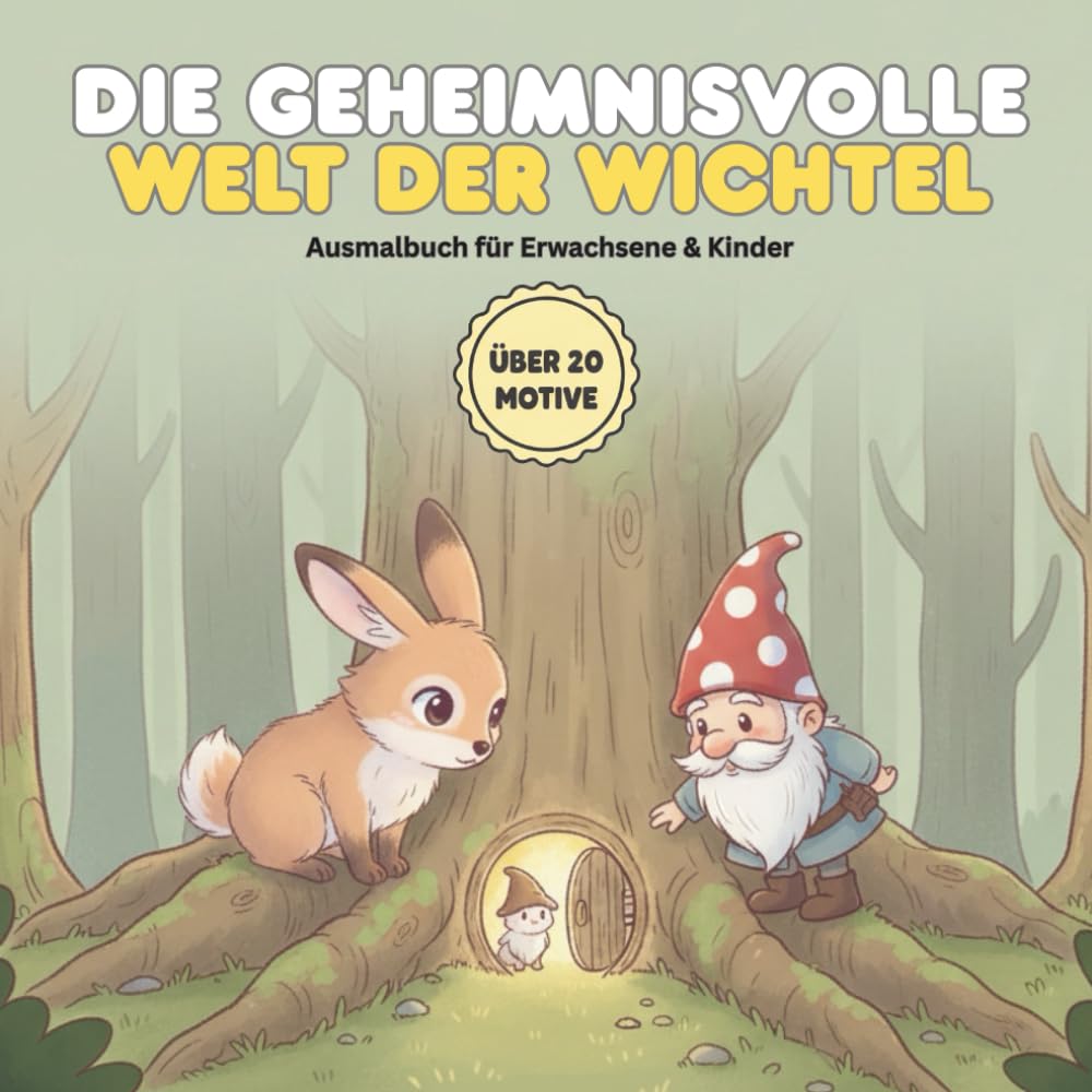 Die geheimnisvolle Welt der Wichtel: Ein Malbuch mit über 20 Motiven für Erwachsene & Kinder | Entspannung im verzauberten Forst
