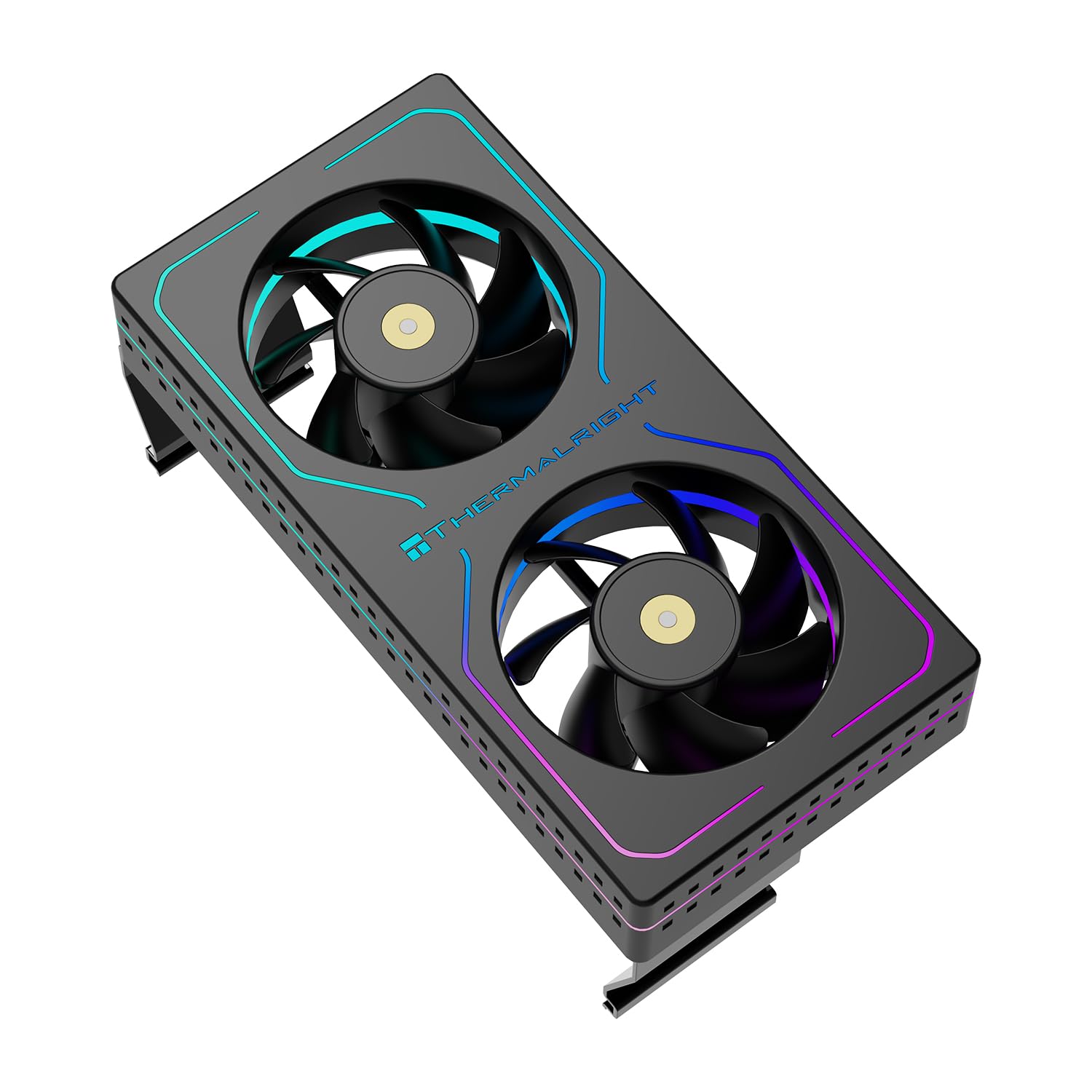 Thermalright MC-2 ARGB Black Memory Cooler, double ventilateur avec design PWM 3200 tr/min, refroidisseur de RAM silencieux, flux d'air de 16,17 CFM pour kits de RAM DDR5/DDR4 de bureau