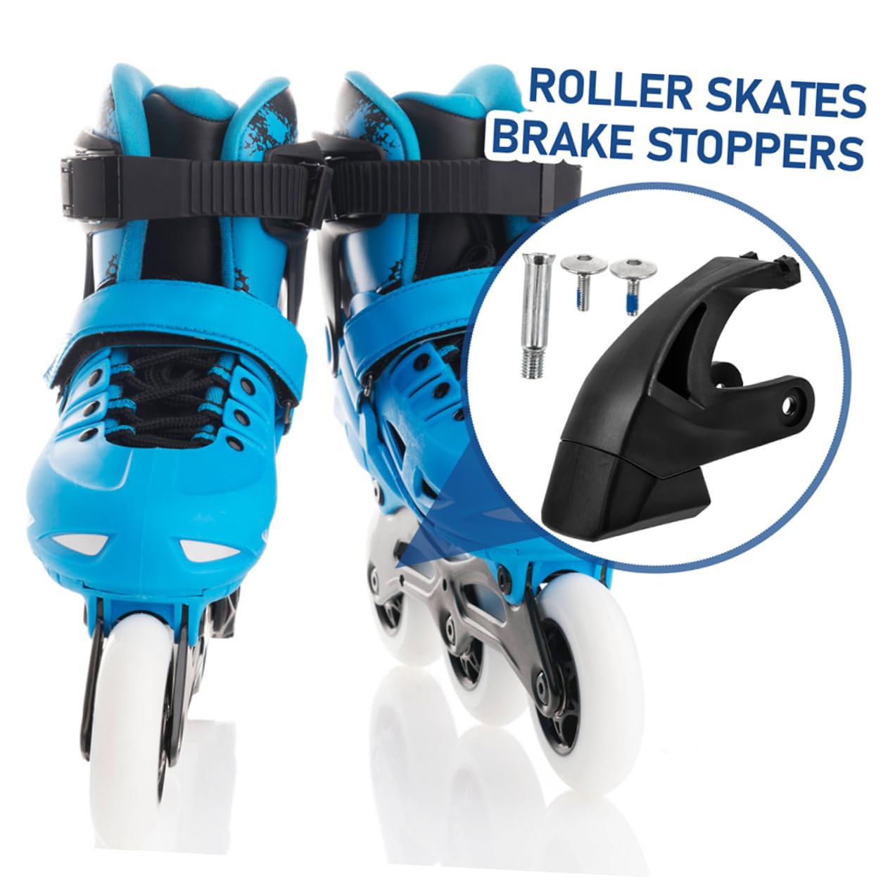 BESPORTBLE 6sets Pastiglie per Freni Roller Skate Blocco Freno Resistente all Usura Accessori per Pattini Inline Facili da Installare e Sicuri per Frenata