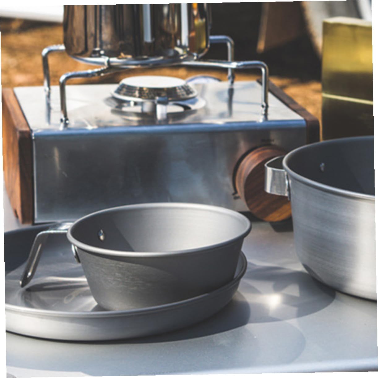 Aluminium Alloy Camping Dinner Plate Portable Lightweight Bbq Serving Plate for Outdoor Picnic and Hiking