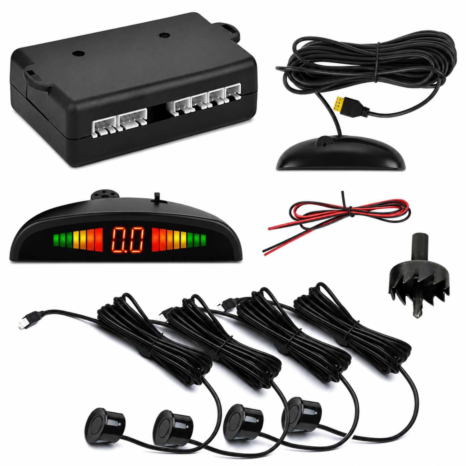 Reverse Parking Sensor Kit with LED Display & 4 Ultrasonic Sensors Black for Baleno 2018-image-39