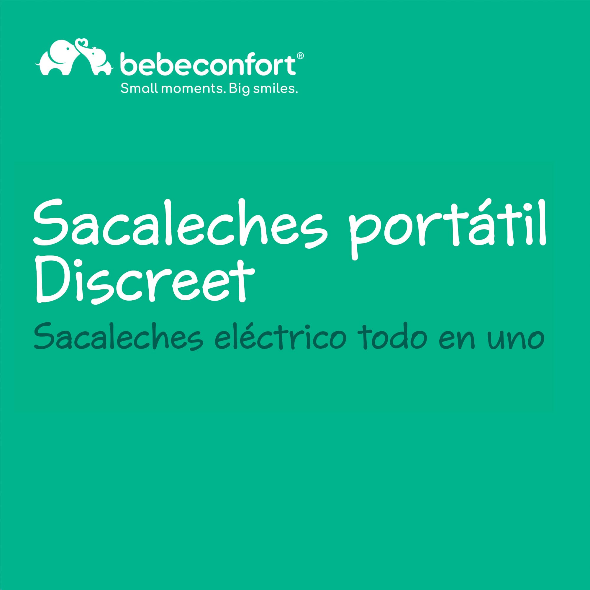 Bebeconfort Discreet Sacaleches Electricos, Sacaleches Manos Libres, Silencioso (51 dB), 3 Modos de Extracción, 15 Ajustes Intensidad, Batería Larga Duración, Contenedor Grande 210 ml