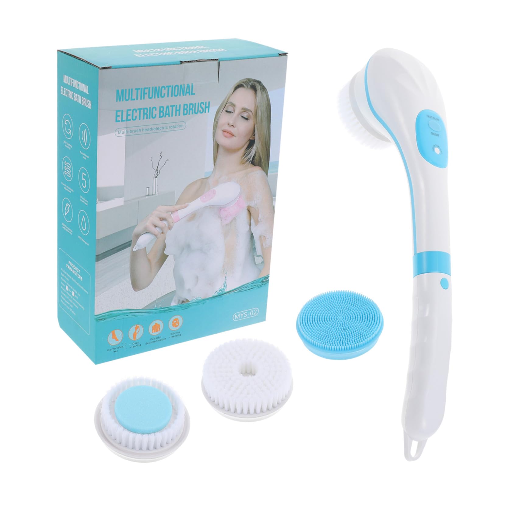 TOPBATHY Elektrische Badebürste mit USB ladung Rotierende Peeling bürste Sanfter Hautschutz Reichhaltiger Schaumerzeugung Multifunktional für Rücken Gesichtsreinigung Hautfreundlich