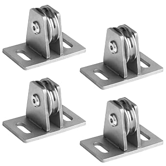 GBGS 4 Pcs 1-3/8" Pulley Block,Single Bearing Silent for 3/16" Cord | Max Load 330 lb