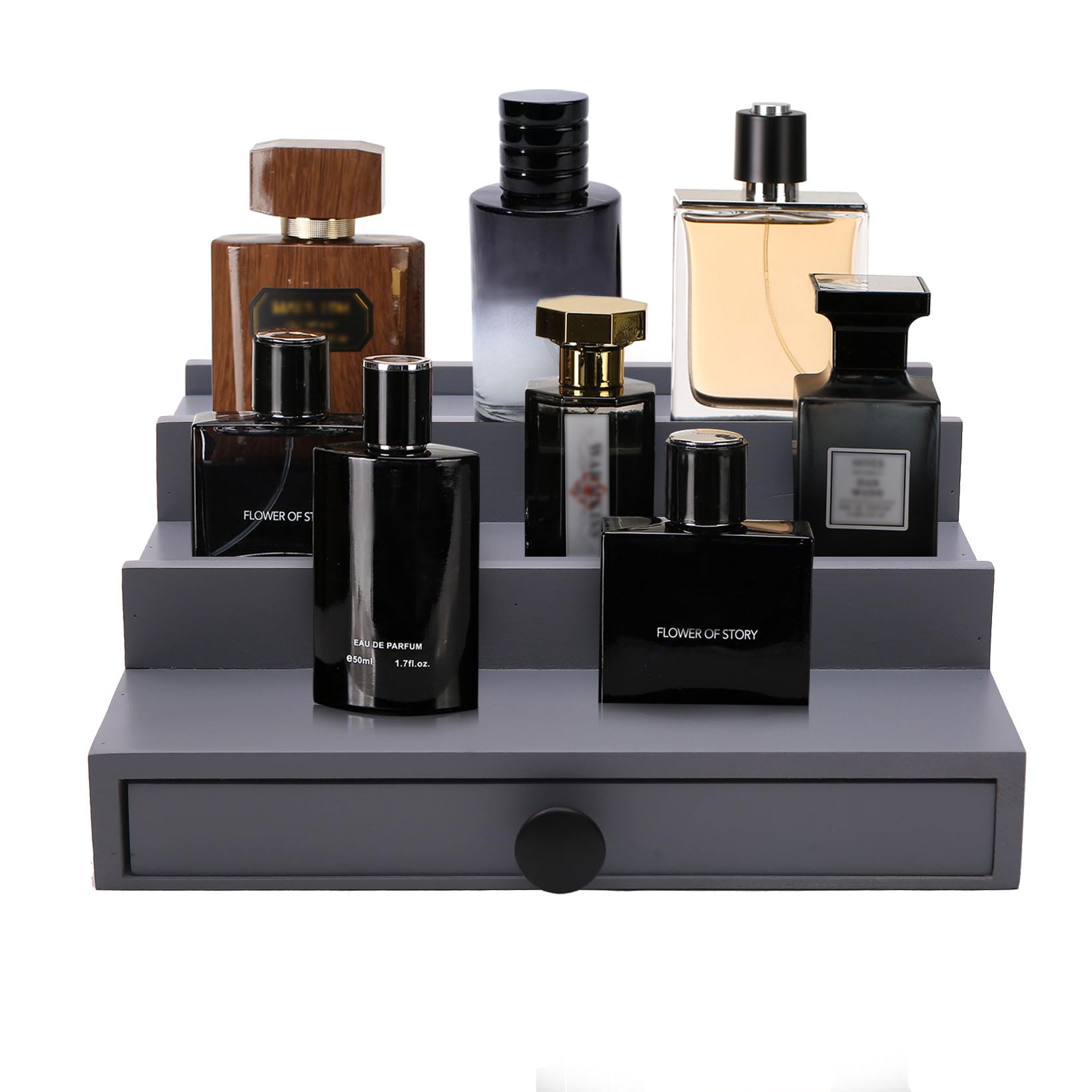 Wooden Cologne and Perfume Organizer with Hidden Compartments