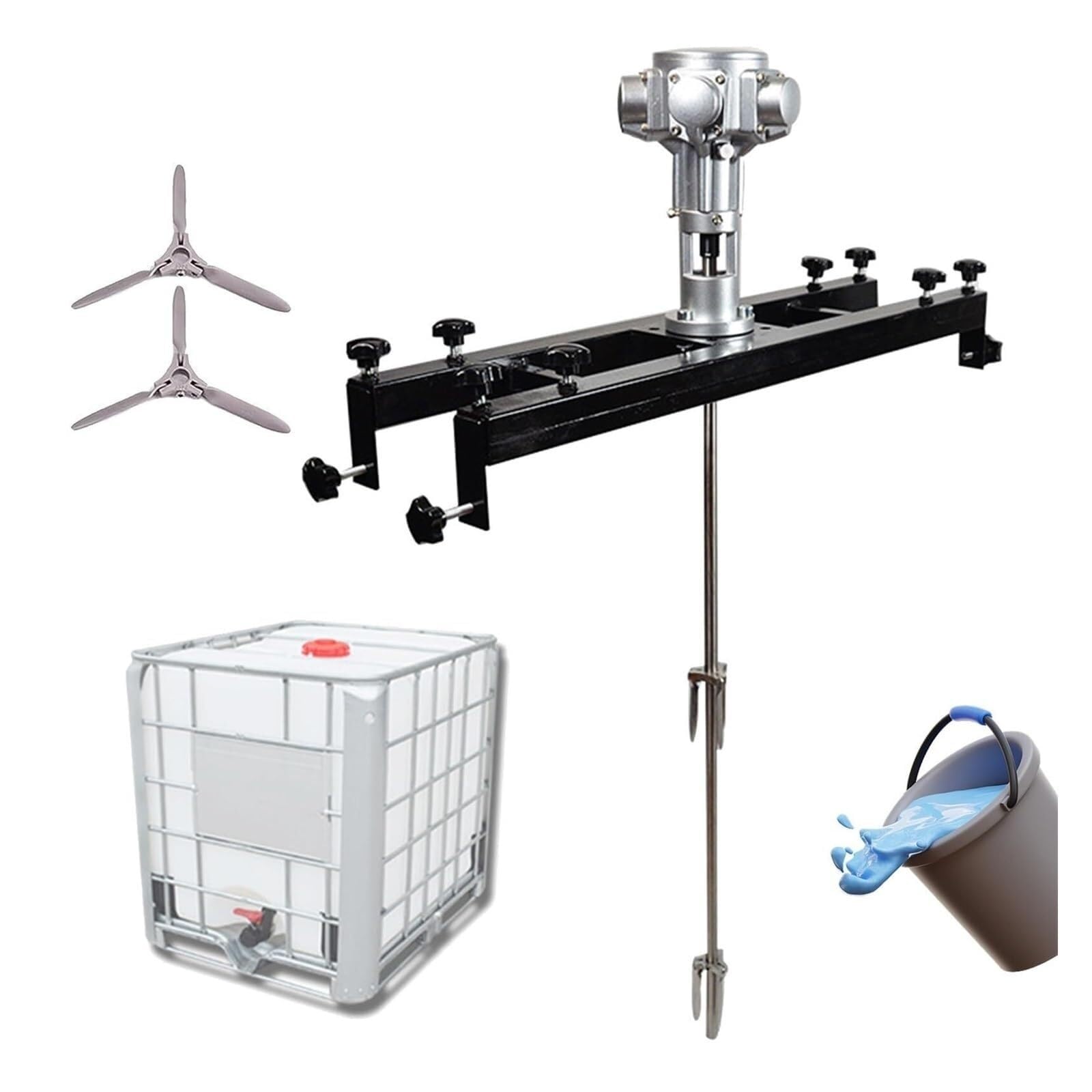 SBCGFY Air Agitator Pneumatic Tank Mixer Machine 1/2Hp 3/4Hp 1Hp Stirring Capacity: 1000L Adjustable Size For Paint Coating Materials Viscous Liquid,Smallfivecylinders