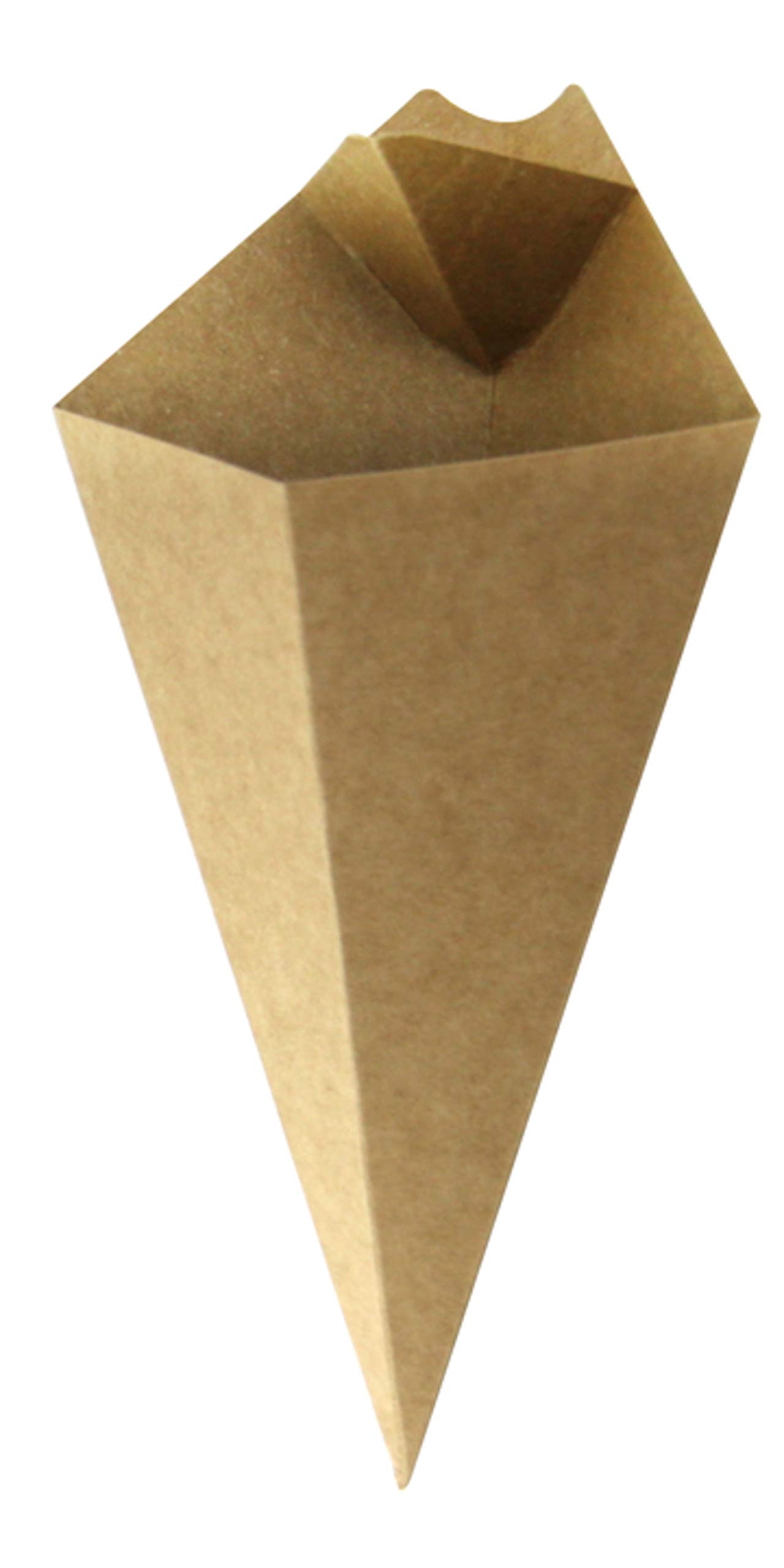 PACKNWOOD 210CONFR2KR - Paper Cone Cup - Kraft Paper Cones with Built in Dipping Sauce Compartment - Grease-Resistant, and Leak-Proof - Finger Food Cones - (8.75