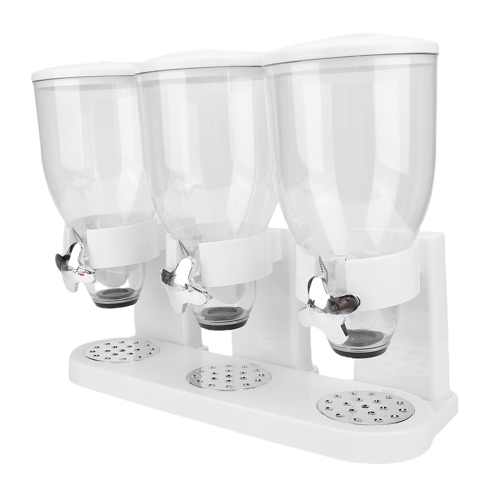 Dispenser per alimenti triplo Contenitori per cereali Contenitori per stoccaggio Dispenser da banco per snack al muesli con cereali e noci (Bianca)