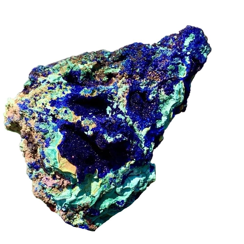 AARTERZZA 1pc 510-600g Blue Malachite Crystal Clusters Gemstones Spiritual Room Decoration