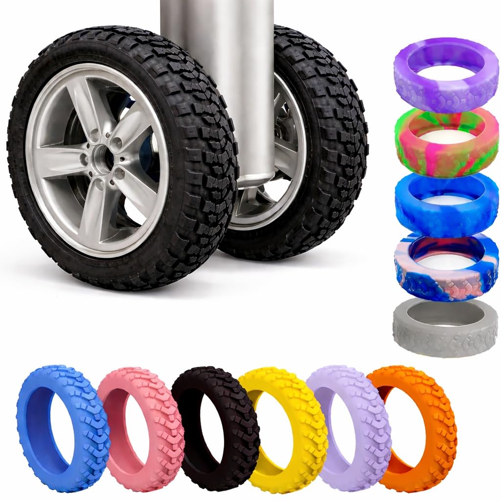 Luggage Wheel Protection Covers,Silicone Suitcase Wheel Protector Covers for Most 8-Spinner Wheels Luggage and Office Chair, Fashion, Silent, Durable, Stretchable(Blue & Purple), 8Pcs Blue &-image-22