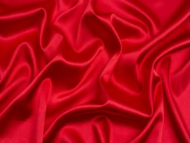 Red Stretch Woven Satin Fabric - Lightweight Dressmaking Material