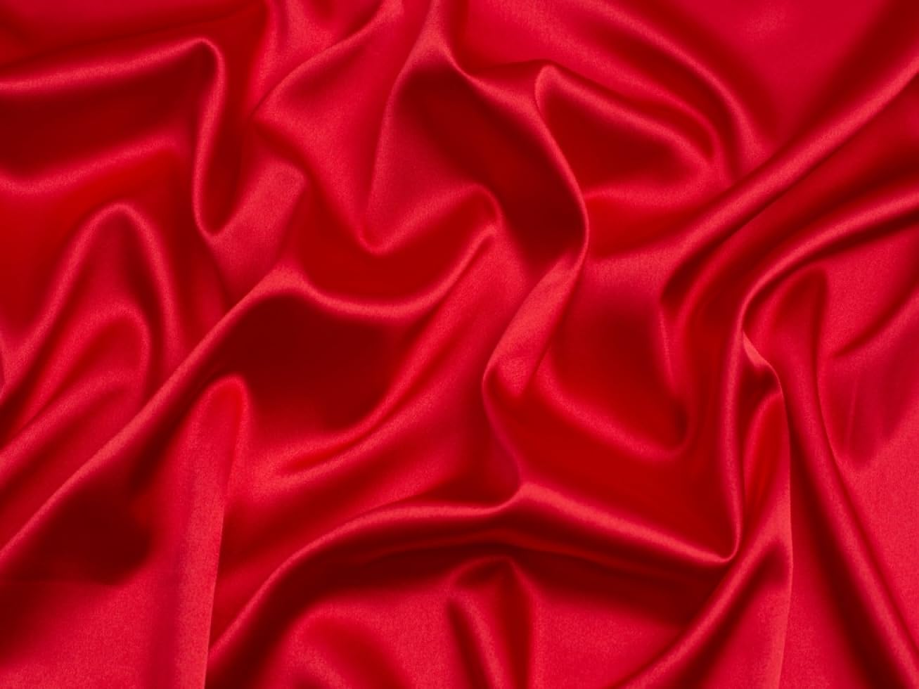 Minerva Core Range Stretch Woven Satin Fabric Red - Lightweight & Suitable for Dressmaking - Approx Width: 145cm / 58" - Sold per metre