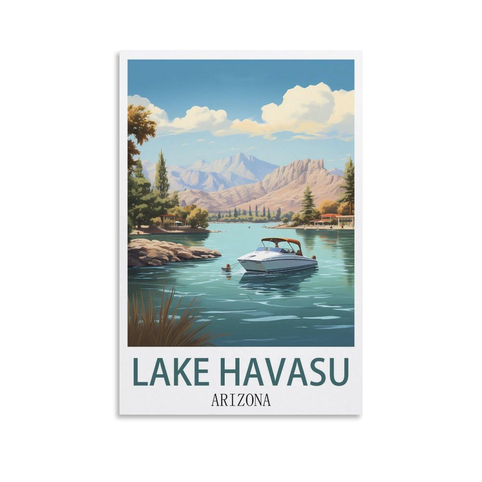 Metal Tin Sign Plaque Poster Art Plaque Poster Wall Decor for Home Tool Room Bar Club Restaurant Cafe Lake Havasu Arizona Posters 30x30cm