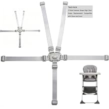 Two Pack High Chair Straps Set 5 Point High Chair Straps Replacement Compatible with Graco and Most, Adjustable Sturdy Safety Strap Belt