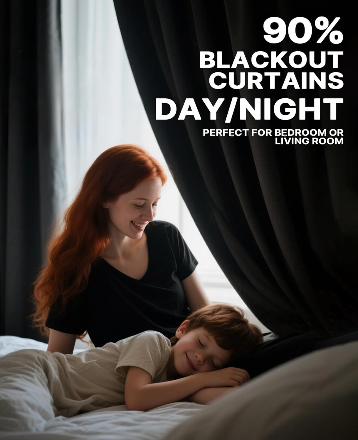 Beige Blackout Chenille Curtains 52x90 Inch - Thermal Insulated Room Darkening Drapes with Grommet, Ultra Soft Wrinkle Resistant Noise Reducing Window Treatments for Bedroom Living Room, 2 Panels Set