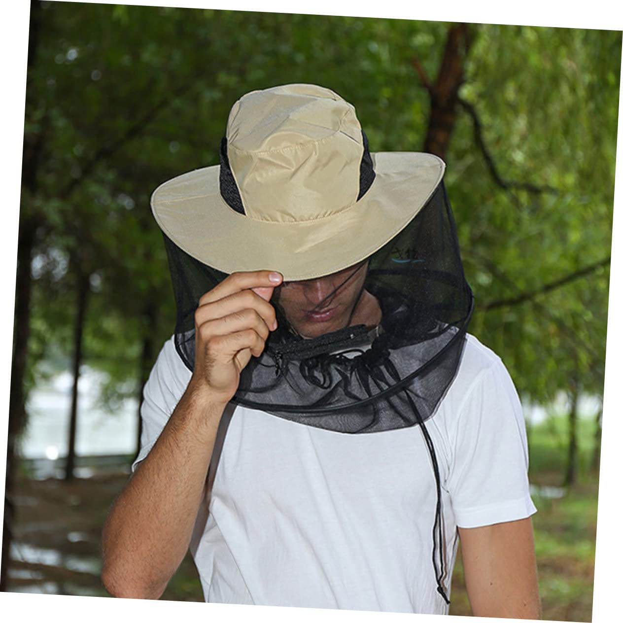 SUPVOX Sombrero de Mosquito de Pesca Borde Gorras Sombrero calentado Sombreros Gorro Apicultor Mosquito Net Sombrero de Red de Cabeza Profesional Sombrero de Apicultor Tela de Malla