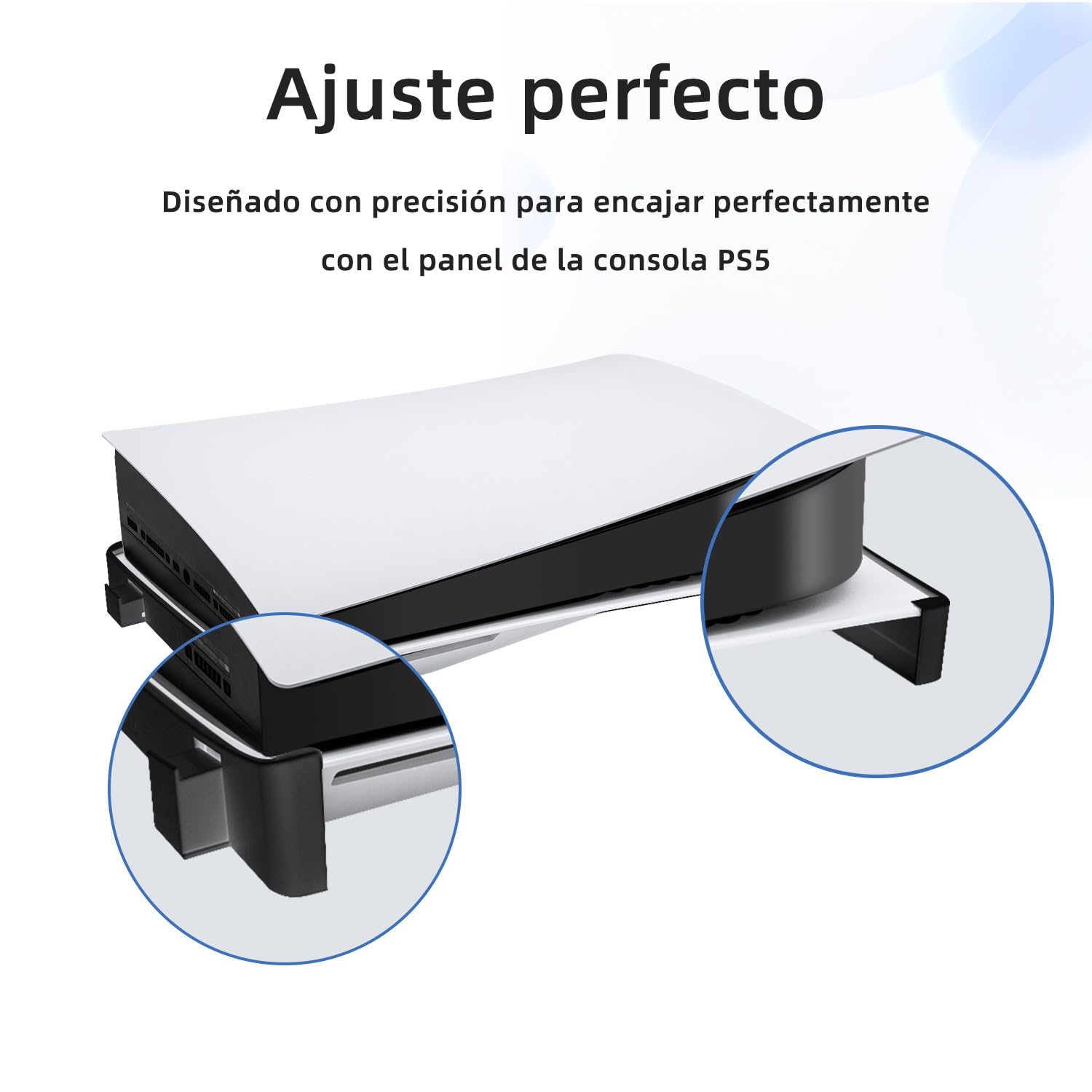 Mcbazel Soporte Horizontal Compatible con Consola 2020 PS5 Console PS5 DE/UHD, Soporte de Base para Disco PS5 y Consola de edición Digital, con máscaras Antideslizantes - Negro(No para PS5 Slim/Pro)