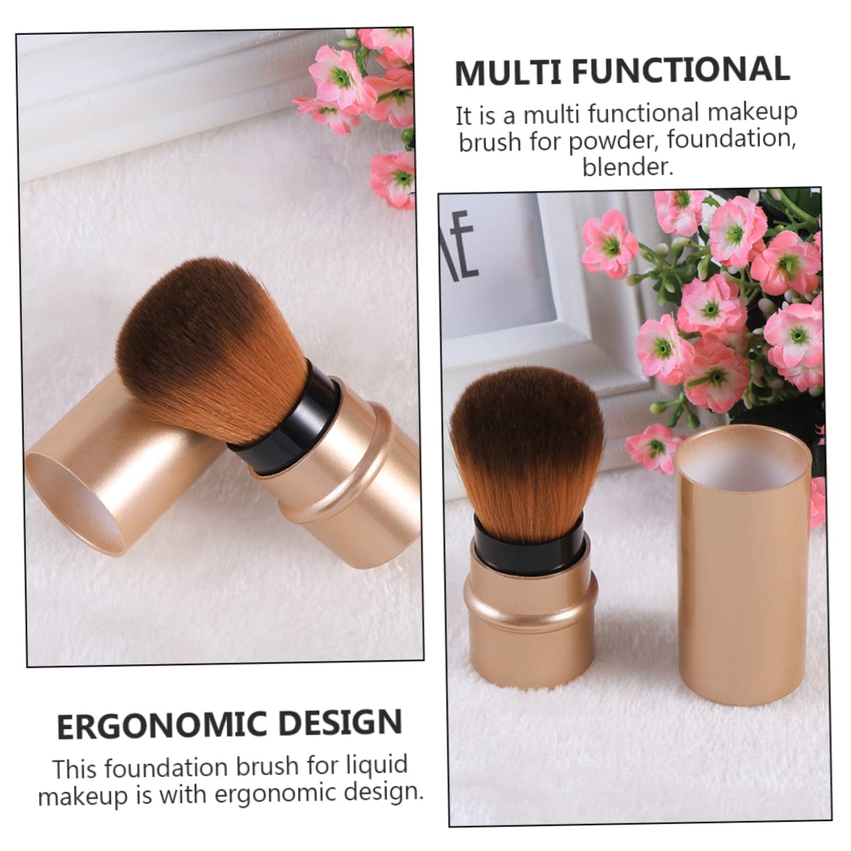 Housoutil 9 Pz Pennello per fondotinta pennello da trucco pennello per il trucco in crema pennello blush forniture per il trucco applicatore di fondotinta portatile spazzola