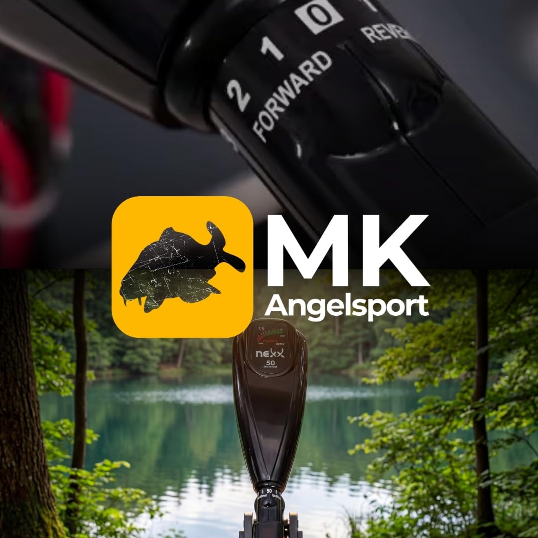 MK Angelsport - Motore elettrico fuoribordo da 22,7 kg per gommone, motore elettrico da 12 V con 5 marce avanti e 3 indietro, potente e silenzioso, per barche da pesca