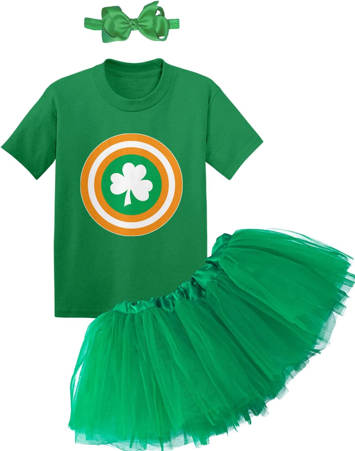 Tcombo Captain Irish - Ireland St. Patrick's Day Baby Bodysuit + Tutu Skirt + Bow Headband Set