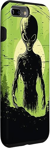 Vista 21 de iPhone 15 Pro Max Cute Green Alien Head UFO Space Face Alien Case