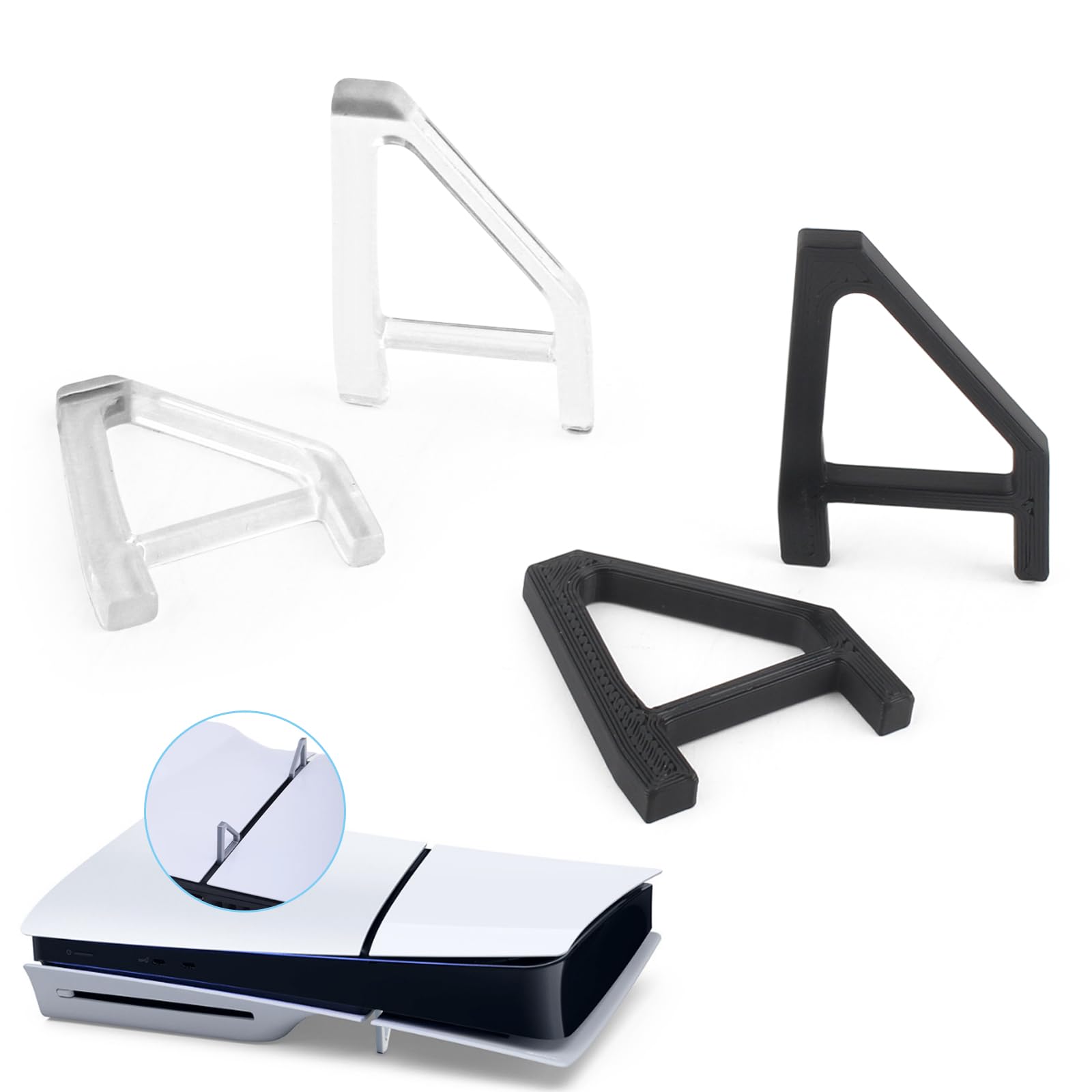 YWLRONG 4Pcs for PS5 Slim Stand Console Bracket Holder Flat Base Horizontal Stand Compatible with Sony PlayStation 5