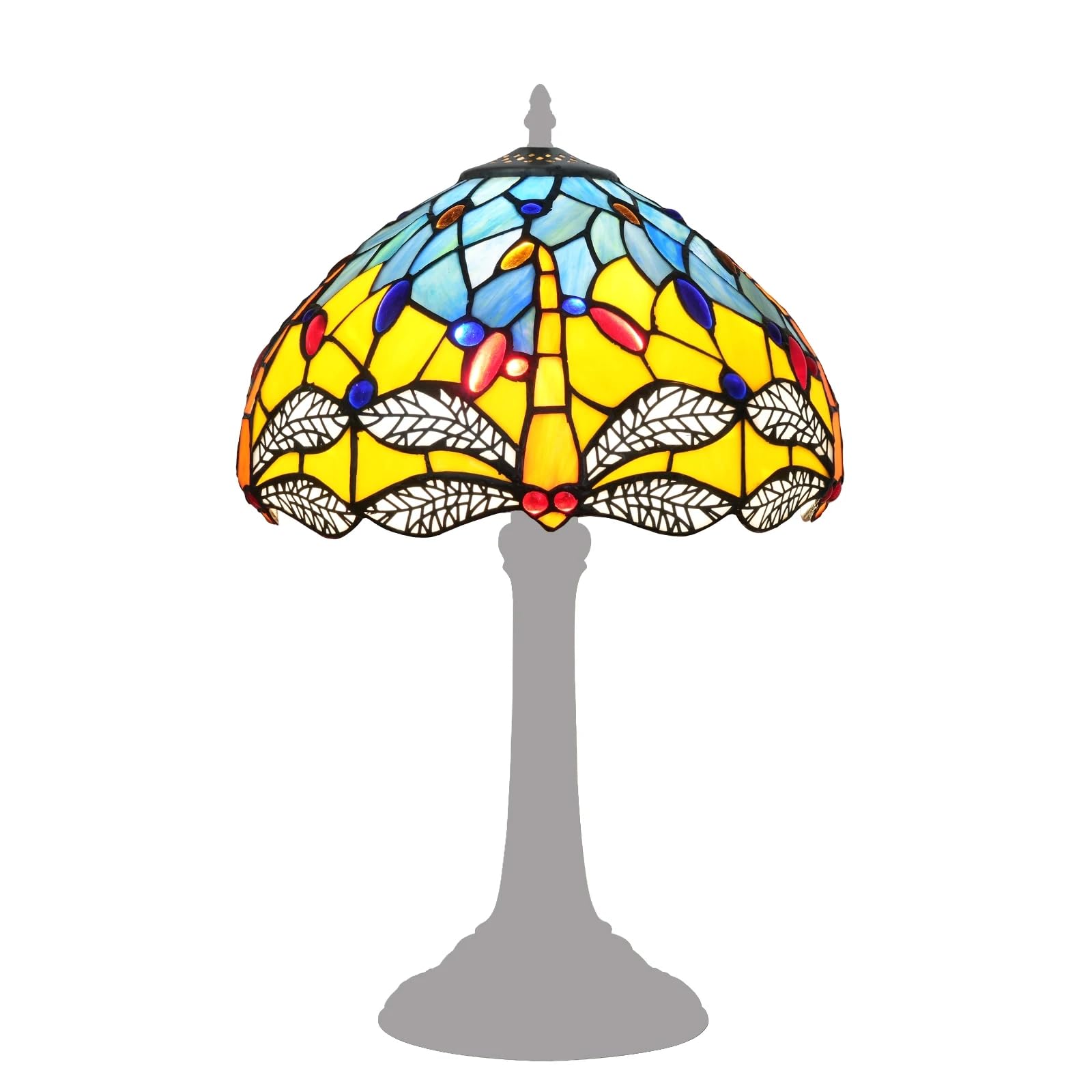Tiffany-Lampenschirm Ersatz 12 Zoll Libelle Lampenschirm nur für Tischlampen, Hängelampen, Stehlampen, Kronleuchter Ersatz, Blau
