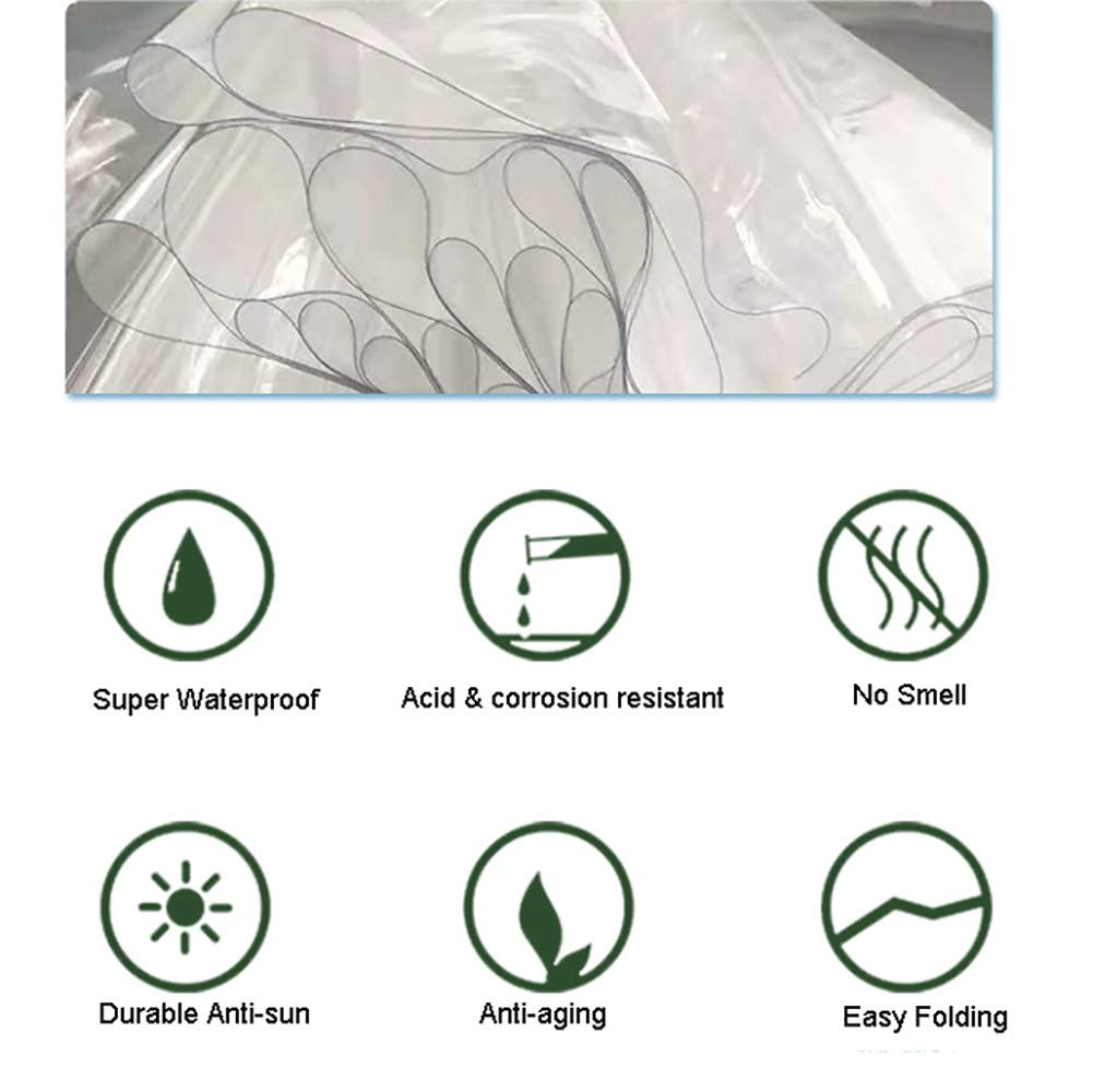 Teloni, Telone Telone In PVC Trasparente Con Occhielli, Tela Cerata Impermeabile Resistente, Panno In Plastica Ecologica Per Finestra Balcone Casa (Size : 3×4cm)
