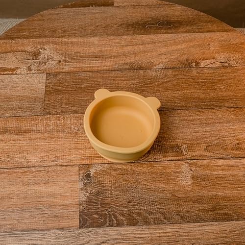 Bowl Pratinho De Silicone Infantil Vários Cores Em Formato De Urso (Amarelo)