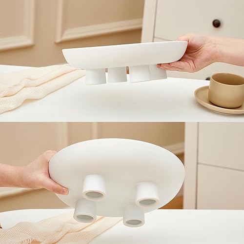 Miniatura 8 de Frutero de cerámica cuencos de cerámica para encimera de cocina, cuencos decorativos grandes de 10 pulgadas para decoración moderna del hogar,