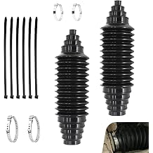 2 PCS Car Rack and Pinion Boots, Steering Rack Boot with Fixed Clamps & Cable Ties, No-disassembly Ball Cage & Inner Tie Rod Protective Cover, Repair Kit for Most Cars Black