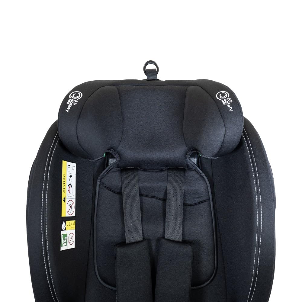 Interbaby Silla Coche Bebé PAX i-Size ISOFIX 360° Grupo 0+1+2+3 (Negro) | Silla auto giratoria 360 reclinable 40-150 cm, reductor recién nacido, protección lateral SPS, pata de apoyo