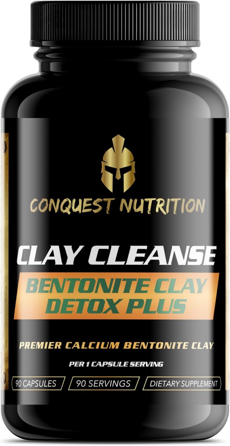 Clay Cleanse Calcium Bentonite Clay Detox Plus - 90 450 mg Food Grade Veggie Pills Capsules for Effective Detoxification | Gut Colon Liver Toxin Natural Cleanse Flush | Maximum Absorption
