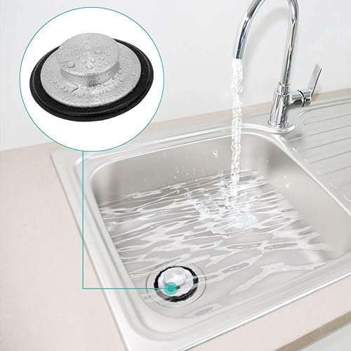 Miniatura 6 de CISHNOU Tapones antiobstrucción para fregadero de cocina de acero inoxidable