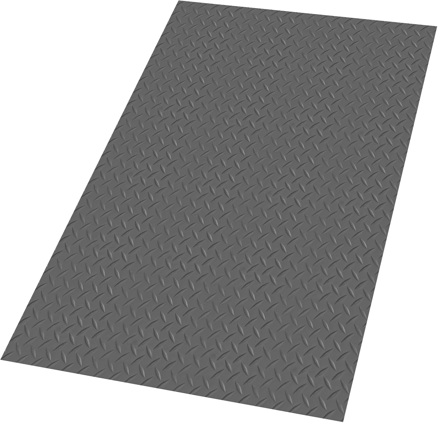 4 x 6 FT Garage Floor Mat, 1.5mm Thick Diamond Plate PVC Garage Flooring, Waterproof Trailer Mat Floor Protection for Home, Gym, Garage and Vehicles – Grey