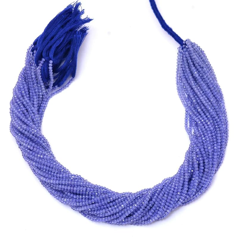 Tanzanite naturelle perles à facettes 3mm rondelle pour création de bijoux DIY x2