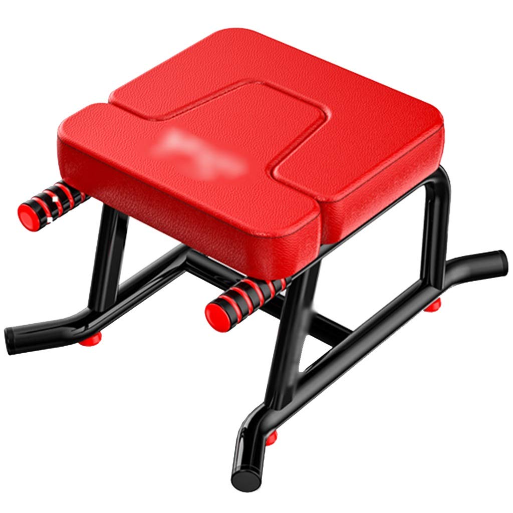 Inversion Equipment Yoga Headstand Bench Stand, Yoga Inversion Chair for Family Gym, Non-Slip Fitness Ideal Chair, Load Bearing 250KG (Color : Red, Size : 50 * 60 * 35cm)