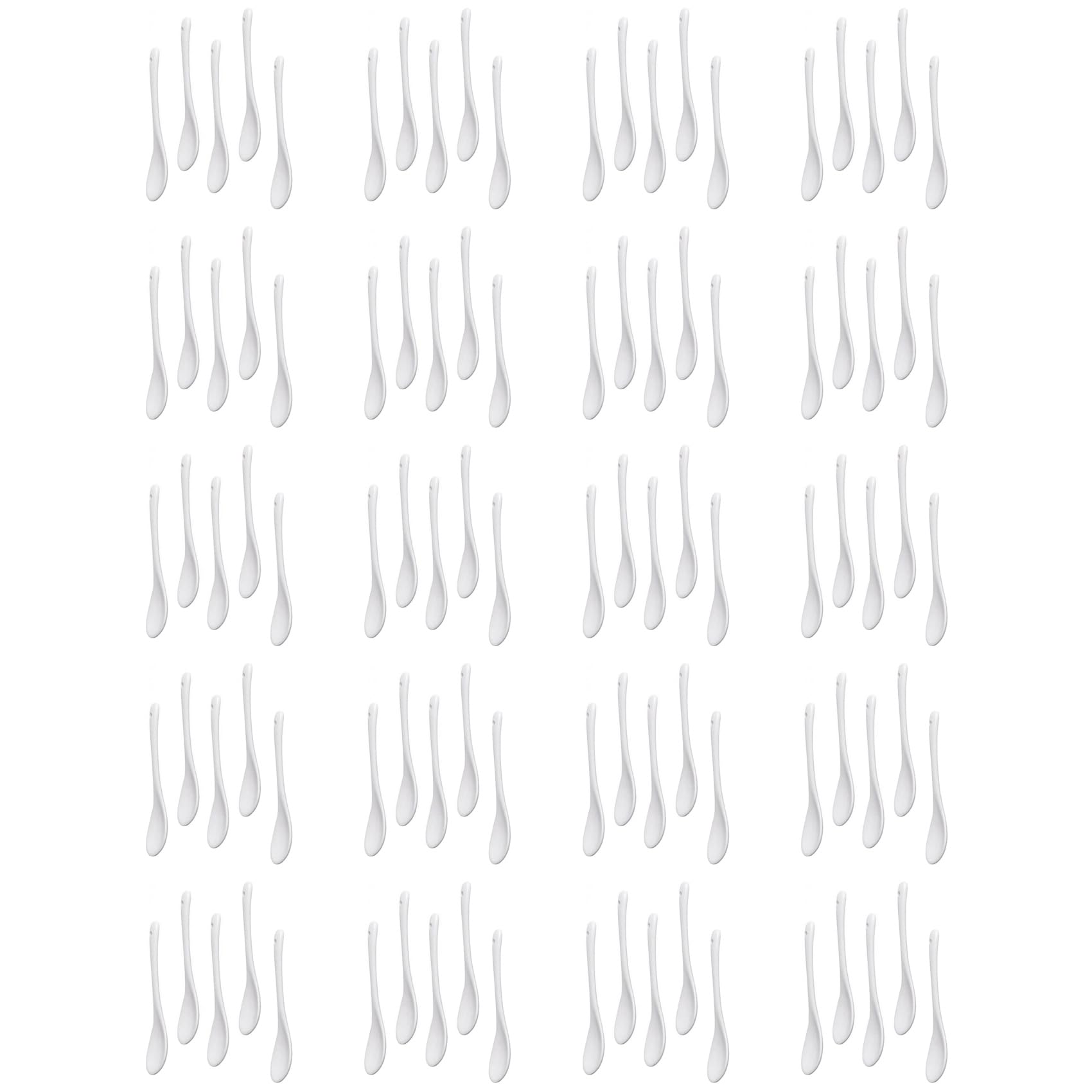 Hndhbfgrt 100PCS White Porcelain Egg Spoons Ceramic Spoons Coffee Spoon Dessert Spoon Mocha Dip Serving Spoon