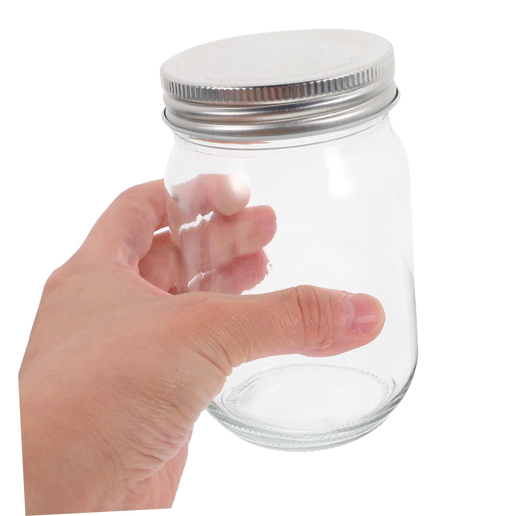 Zerodeko 4 Vasetti in Vetro da 380ml, Riutilizzabili e Sigillati, per Marmellata, Sciroppo e Spezie, per Feste e Decorazioni