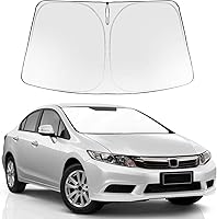 Vista 212 de Proadsy 2025 - Parasol para parabrisas actualizado con ajuste personalizado para Nissan Rogue 2014-2020, protector plegable de 4 capas