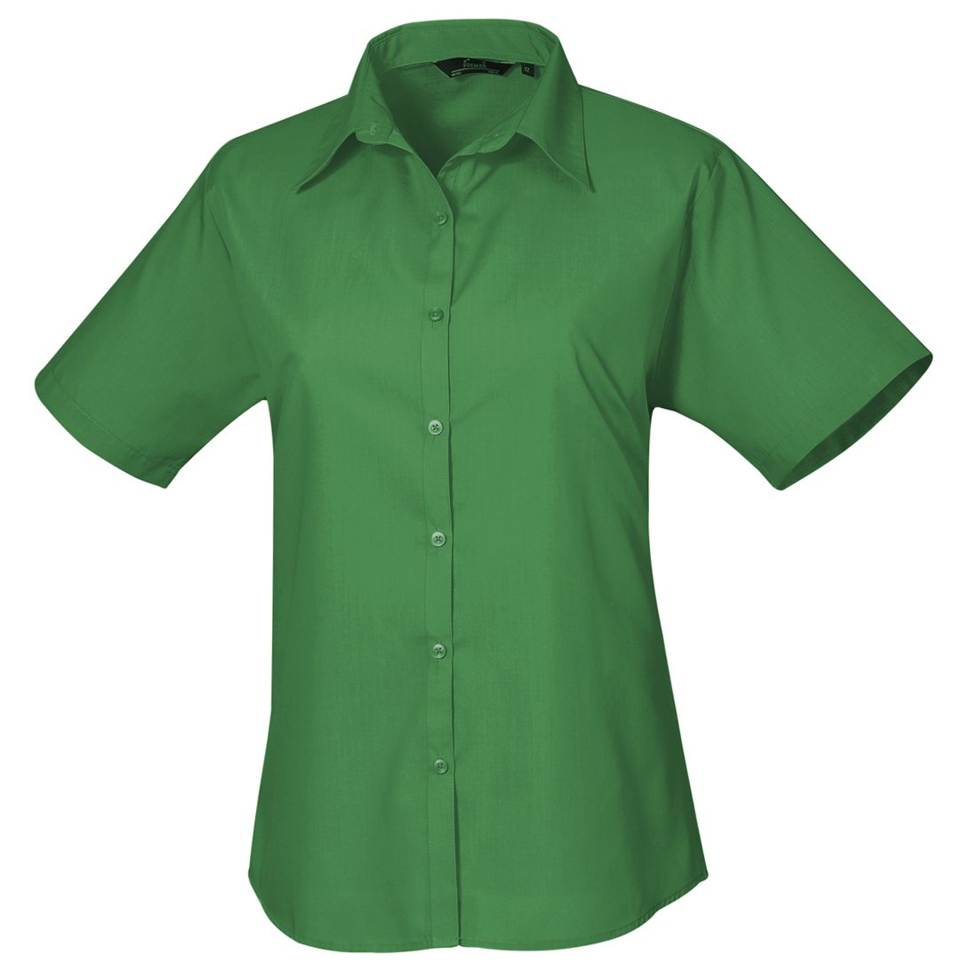 Premier Ladies Short Sleeve Poplin Blouse Blouse Femme (Lot de 1)