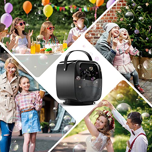 Rechargeable Rotatable Bubble Machine, 5000Mah Rechargeable Battery Powered, 3 Speeds, 90°/180°/360° Auto-Rotation, Portable Bubble Blower, Usb Bubble Maker For Kids, Pets, Indoor Outdoor Parties #TOP6