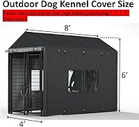 Vista 2 de Funda para Perrera al Aire Libre, Cobertura Completa para Jaulas de Perros de 8.1'Dx4.1'Wx6.06'H, Funda Resistente Impermeable para Perrera Grande