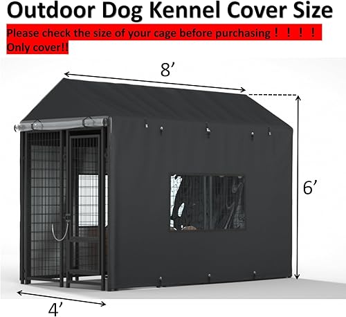 Miniatura 2 de Funda para Perrera al Aire Libre, Cobertura Completa para Jaulas de Perros de 8.1'Dx4.1'Wx6.06'H, Funda Resistente Impermeable para Perrera Grande